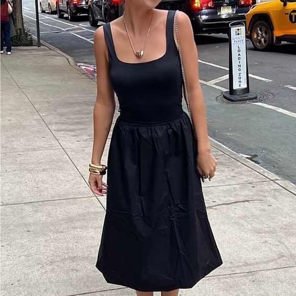 NWT Bailey Rose Black Midi Dress Bubble Skirt XS - Picture 1 of 5